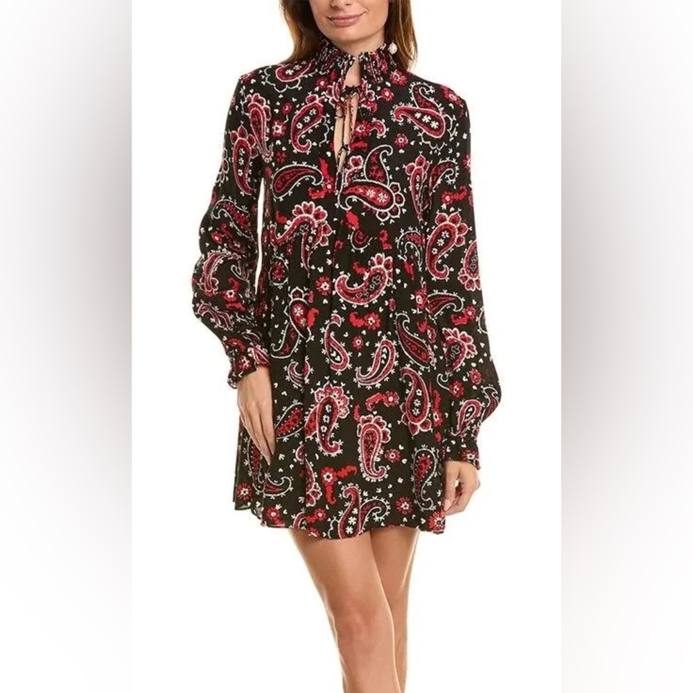 Kooples Paisley Print Long Sleeve Dress FR 36/ US 4